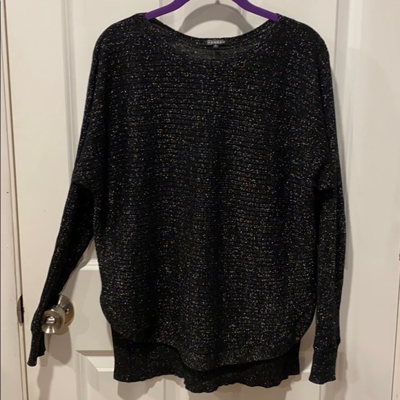 Black Dressy Shimmery Boxy Fit Sweater EUC - Picture 2 of 9